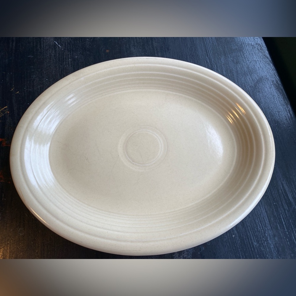 vintage fiesta fiestaware ivory oval platter